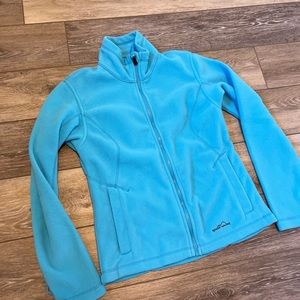 EDDIE BAUER Women’s Lightweight Microfleece Full Zip Jacket Aqua Blue Size S